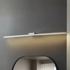 Lucande LED spiegellamp Kivana, chroom, metaal, 120cm, IP44