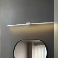 Lucande LED spiegellamp Kivana, chroom, metaal, 120cm, IP44