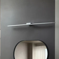 Lucande LED spiegellamp Kivana, chroom, metaal, 120cm, IP44