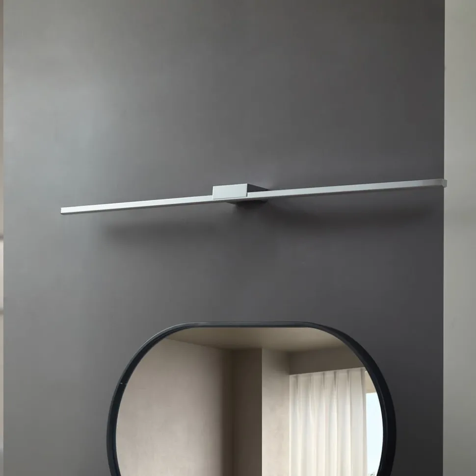 Lucande LED spiegellamp Kivana, chroom, metaal, 120cm, IP44