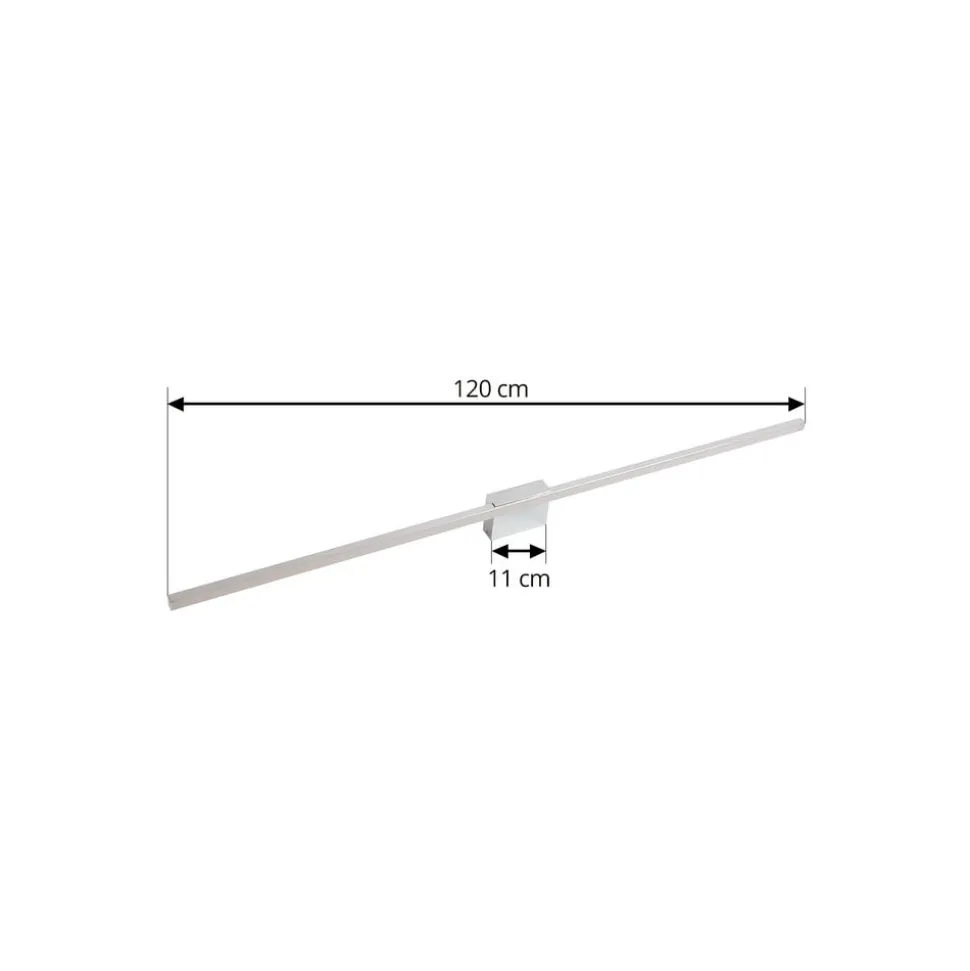 Lucande LED spiegellamp Kivana, chroom, metaal, 120cm, IP44