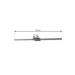 Lucande LED spiegellamp Kivana, zwart, metaal, 90cm, IP44
