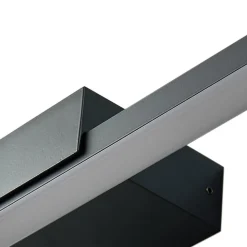 Lucande LED spiegellamp Kivana, zwart, metaal, 90cm, IP44
