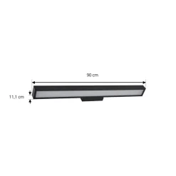Lucande LED spiegellamp Zafira, zwart, aluminium, 90 cm, IP44