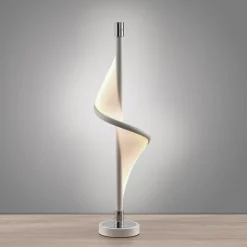 Lucande LED tafellamp Edano, 60 cm, wit, textiel, dimbaar