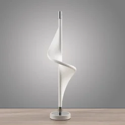 Lucande LED tafellamp Edano, 60 cm, wit, textiel, dimbaar