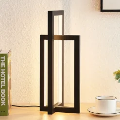 Lucande LED tafellamp Hylda, hoogte 42 cm, zwart, aluminium