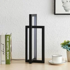 Lucande LED tafellamp Hylda, hoogte 42 cm, zwart, aluminium