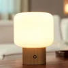 Lucande LED tafellamp Katrin Palm, beige, glas