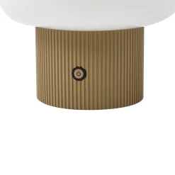 Lucande LED tafellamp Katrin Palm, beige, glas