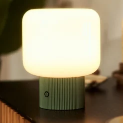Lucande LED tafellamp Katrin Palm, groen, glas