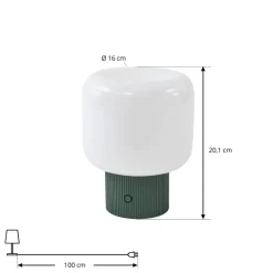 Lucande LED tafellamp Katrin Palm, groen, glas