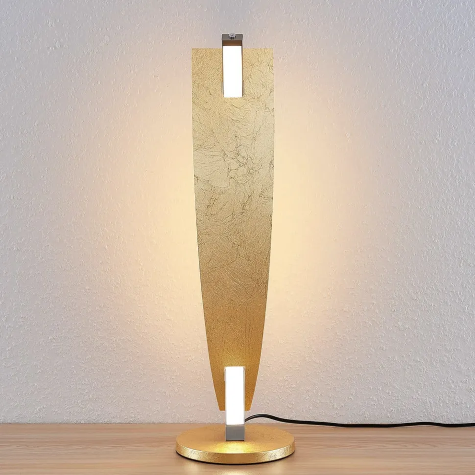 Lucande LED tafellamp Marija, goudkleurig, dimbaar, 62 cm