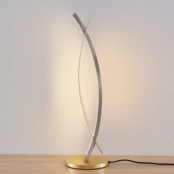 Lucande LED tafellamp Marija, goudkleurig, dimbaar, 62 cm