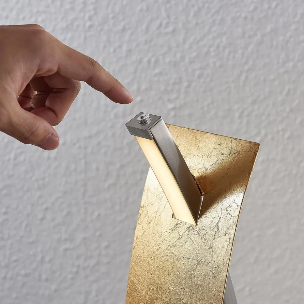 Lucande LED tafellamp Marija, goudkleurig, dimbaar, 62 cm