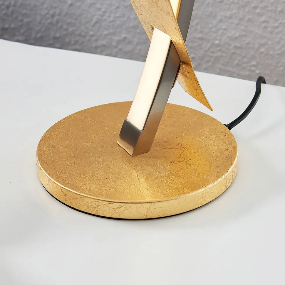 Lucande LED tafellamp Marija, goudkleurig, dimbaar, 62 cm