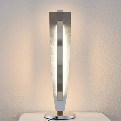 Lucande LED tafellamp Marija, zilverkleurig, dimbaar, 62 cm