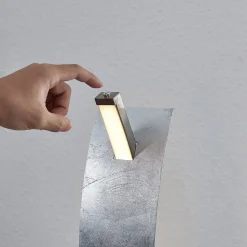 Lucande LED tafellamp Marija, zilverkleurig, dimbaar, 62 cm