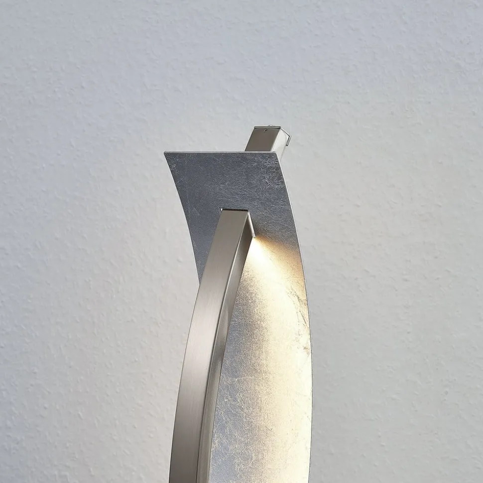 Lucande LED tafellamp Marija, zilverkleurig, dimbaar, 62 cm