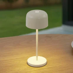 Lucande LED tafellamp Quill, beige, CCT, dimbaar