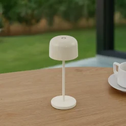 Lucande LED tafellamp Quill, beige, CCT, dimbaar