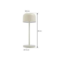 Lucande LED tafellamp Quill, beige, CCT, dimbaar