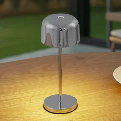 Lucande LED tafellamp Quill, chroom, CCT, dimbaar