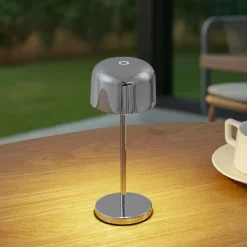 Lucande LED tafellamp Quill, chroom, CCT, dimbaar