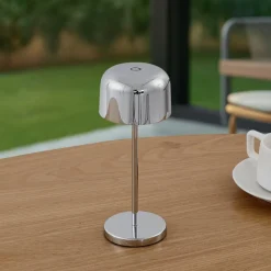 Lucande LED tafellamp Quill, chroom, CCT, dimbaar