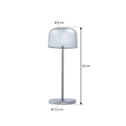 Lucande LED tafellamp Quill, chroom, CCT, dimbaar