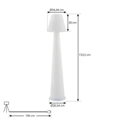 Lucande LED terraslamp Gauri, wit, 153 cm, IP44