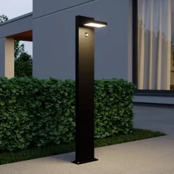 Lucande LED tuinpadverlichting Silvan, 100 cm, sensor, antraciet