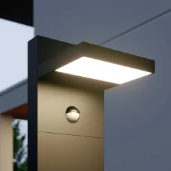 Lucande LED tuinpadverlichting Silvan, 100 cm, sensor, antraciet