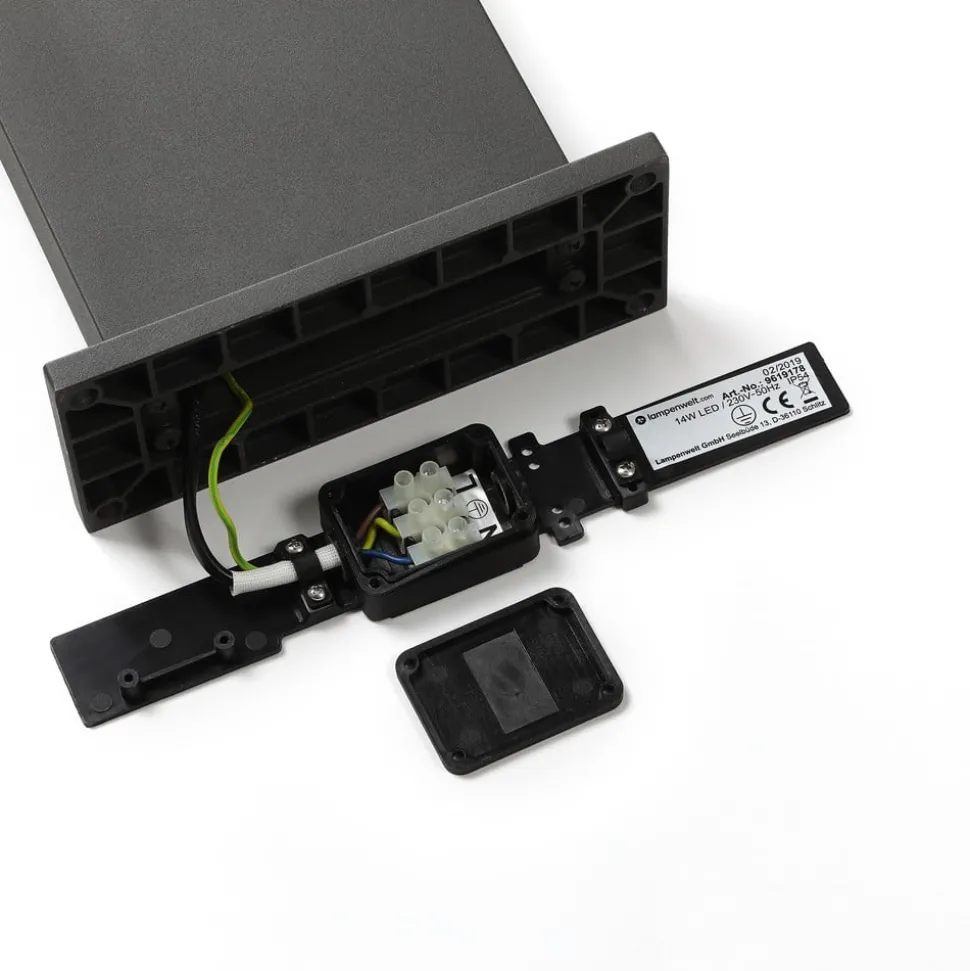 Lucande LED tuinpadverlichting Silvan, 100 cm, sensor, antraciet