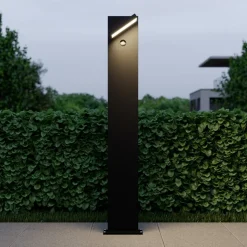 Lucande LED tuinpadverlichting Silvan, 100 cm, sensor, antraciet