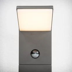 Lucande LED tuinpadverlichting Nevio, sensor, 100cm, antraciet