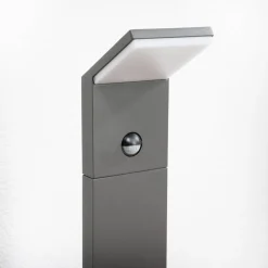 Lucande LED tuinpadverlichting Nevio, sensor, 100cm, antraciet