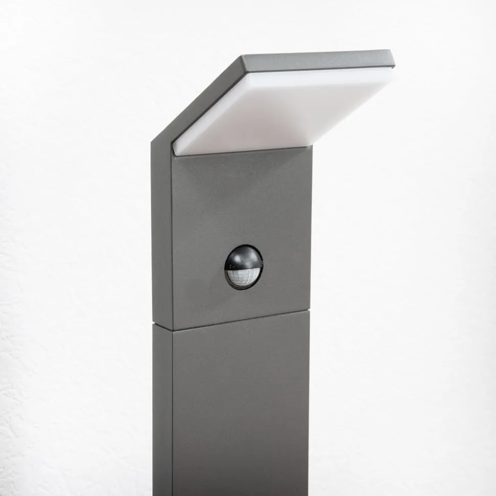 Lucande LED tuinpadverlichting Nevio, sensor, 100cm, antraciet