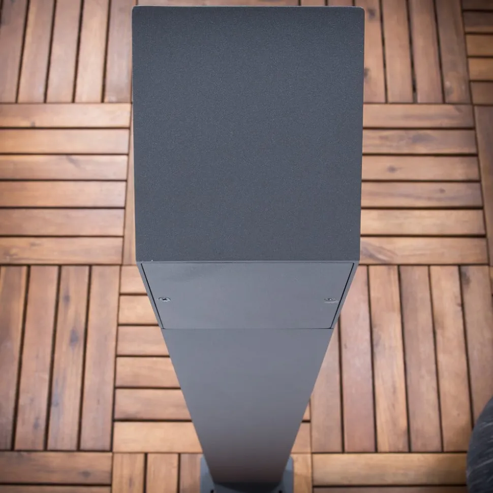 Lucande LED tuinpadverlichting Nevio, sensor, 100cm, antraciet