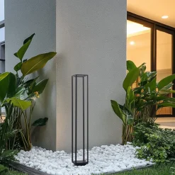 Lucande LED tuinpadverlichting Thorvid, hoogte 120 cm, zwart