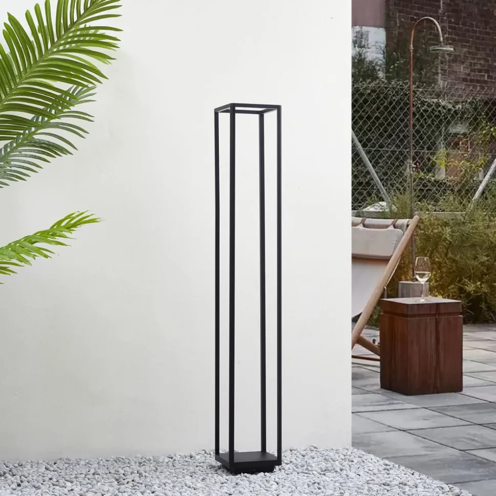 Lucande LED tuinpadverlichting Thorvid, hoogte 120 cm, zwart