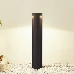 Lucande LED tuinpadverlichting Raiku, zwart, aluminium, 65 cm