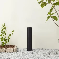 Lucande LED tuinpadverlichting Raiku, zwart, aluminium, 65 cm