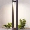 Lucande LED tuinpadverlichting Dylen, grijs, metaal, 80 cm, IP65