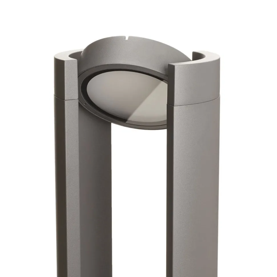 Lucande LED tuinpadverlichting Dylen, grijs, metaal, 80 cm, IP65