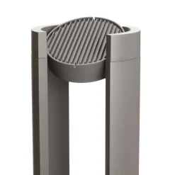 Lucande LED tuinpadverlichting Dylen, grijs, metaal, 80 cm, IP65