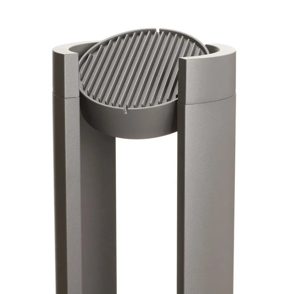 Lucande LED tuinpadverlichting Dylen, grijs, metaal, 80 cm, IP65