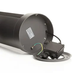 Lucande LED tuinpadverlichting Dylen, grijs, metaal, 80 cm, IP65