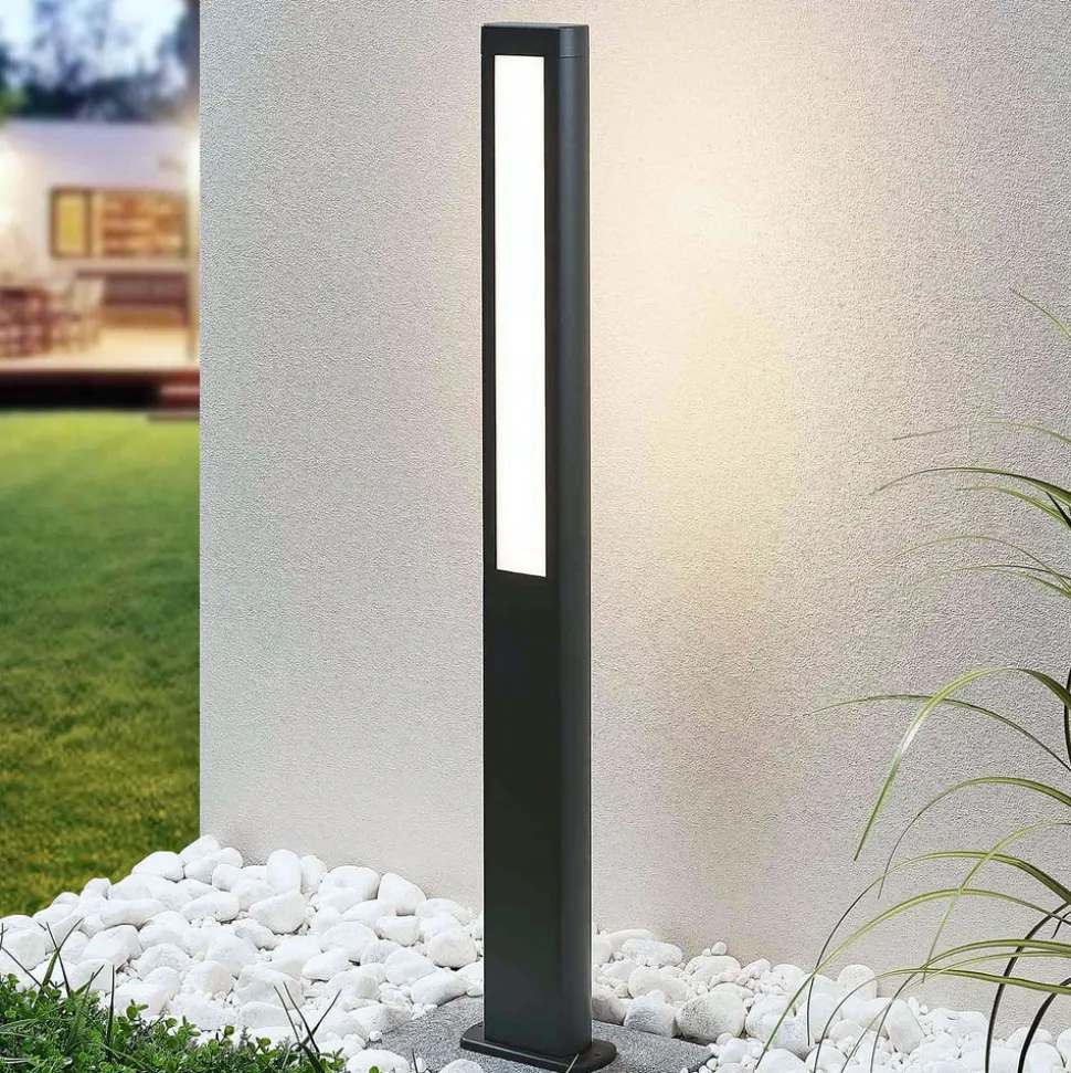 Lucande LED tuinpadverlichting Mhairi, hoekig, antraciet, 100 cm
