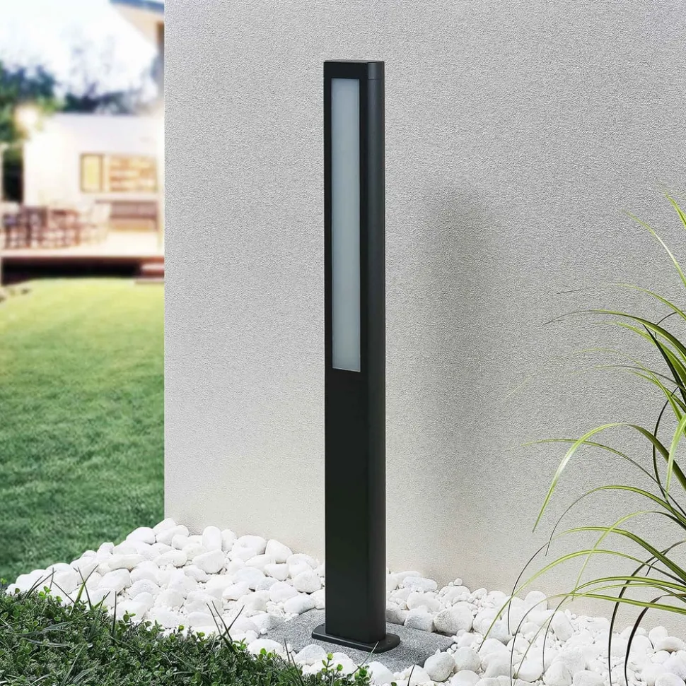 Lucande LED tuinpadverlichting Mhairi, hoekig, antraciet, 100 cm